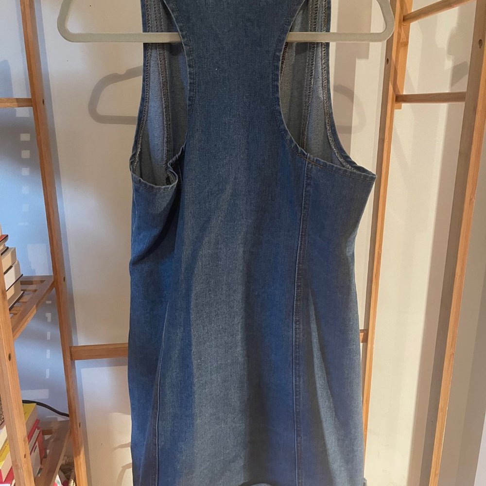 Denim Dress with Functional Buttons - Picture 4 of 6